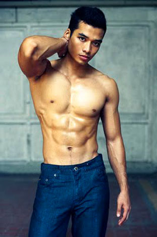 shirtless asian male