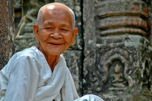 cambodian nun smiles