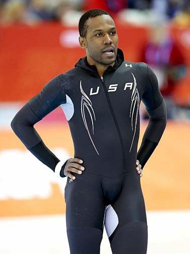 Shani Davis’ baby’s bump is getting the gold for best Sochi Male Bulge so far.